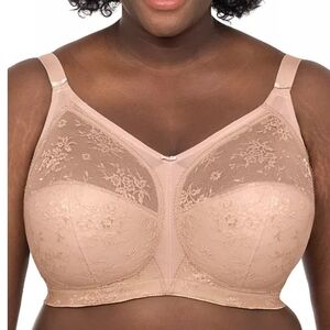 Goddess 36G Lace Embroidered Full Support Bra in Beige Wireless Cup